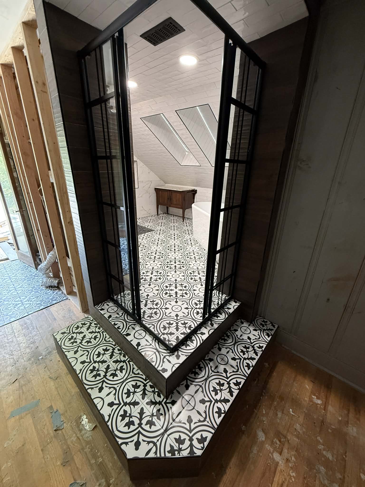 Shower tile installation