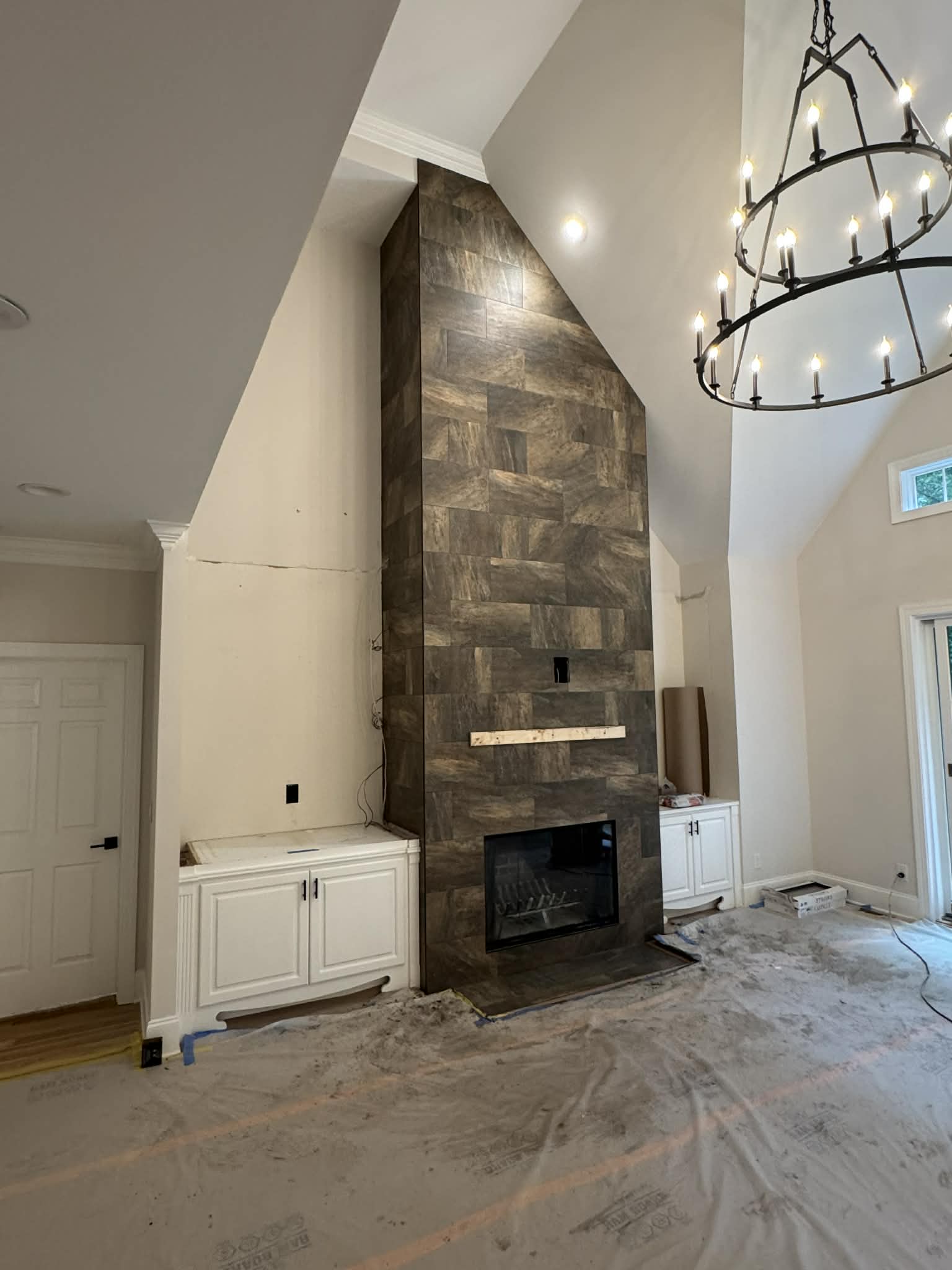 Fireplace tile surround