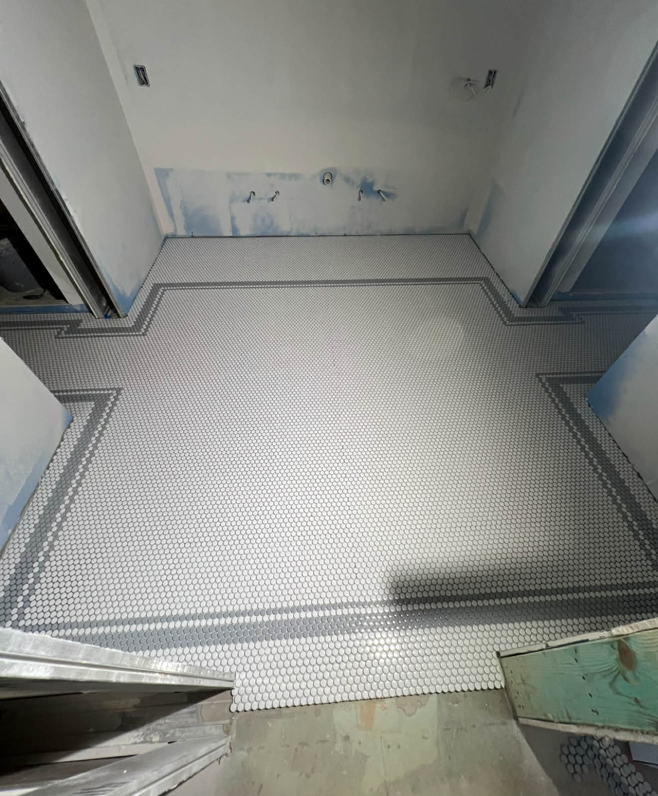 Tile floor installation